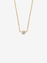 Bezel Diamond 0.05 14K Gold Necklace w. Diamond