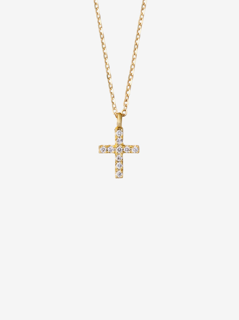 Diamond Cross 0.05 14K Gold Necklace w. Diamonds