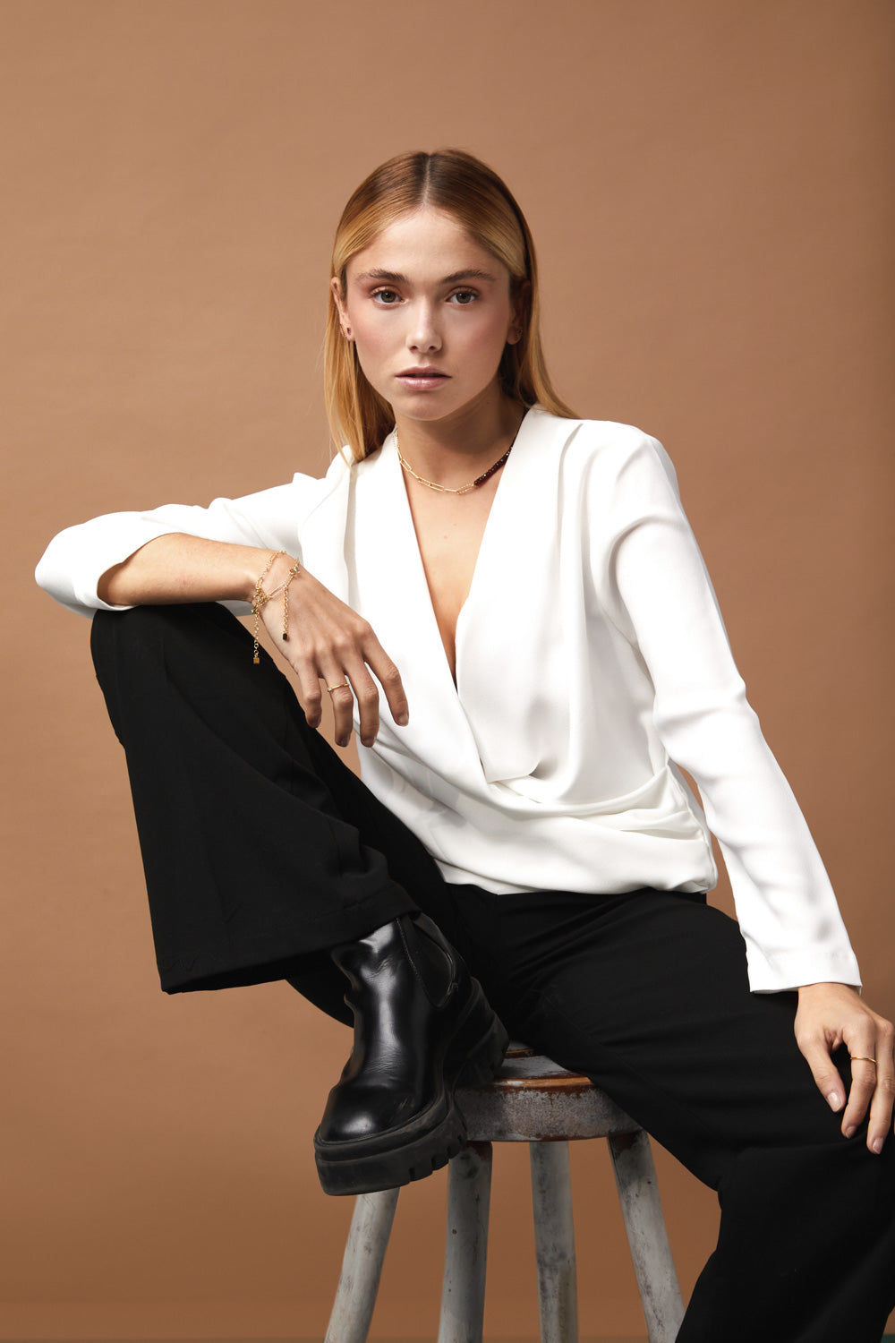 Brianda 18K Gold Plated Necklace w. Garnet