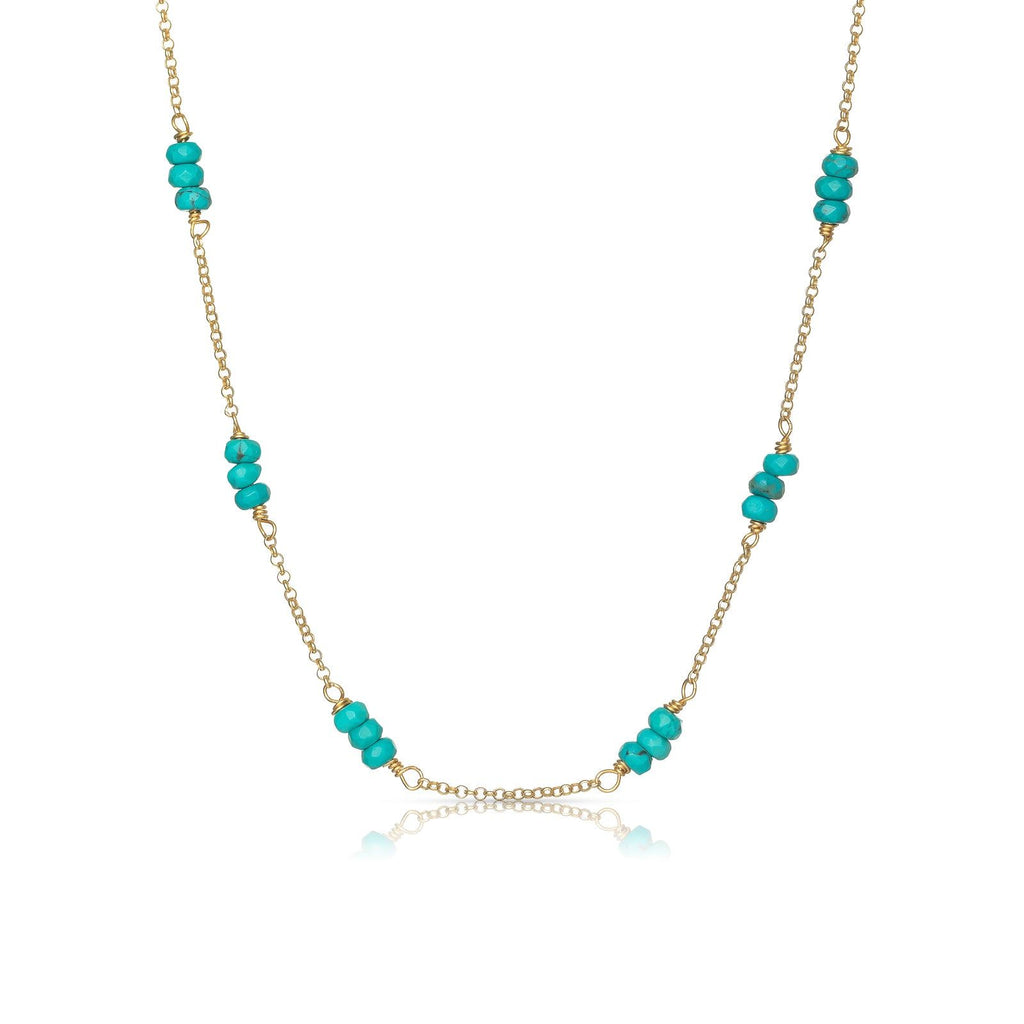 Fiji Halskette 18K vergoldet I Türkis