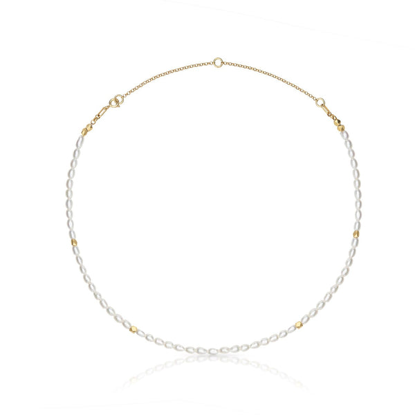 Macarelleta Halskette 18K vergoldet I Perlen