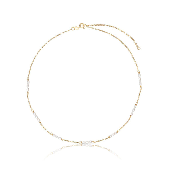 Fiji 18K Gold Plated Necklace w. Pearls
