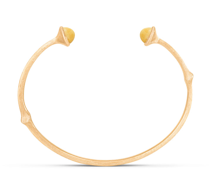 Nature 18K Gold Bangle w. Amber