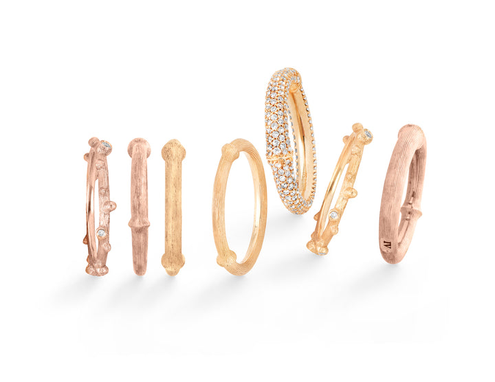 Nature Ring 18K Rosegold Ring w. Diamonds