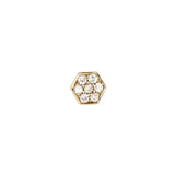 Hexagon Diamonds 14K Gold Stud w. Diamonds