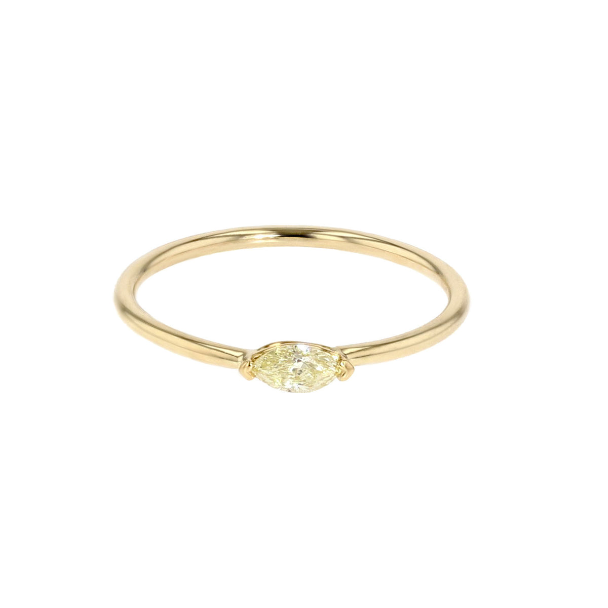 Miss Navette 14K Gold Ring w. Diamonds