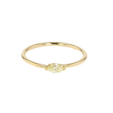 Miss Navette 14K Gold Ring w. Diamonds