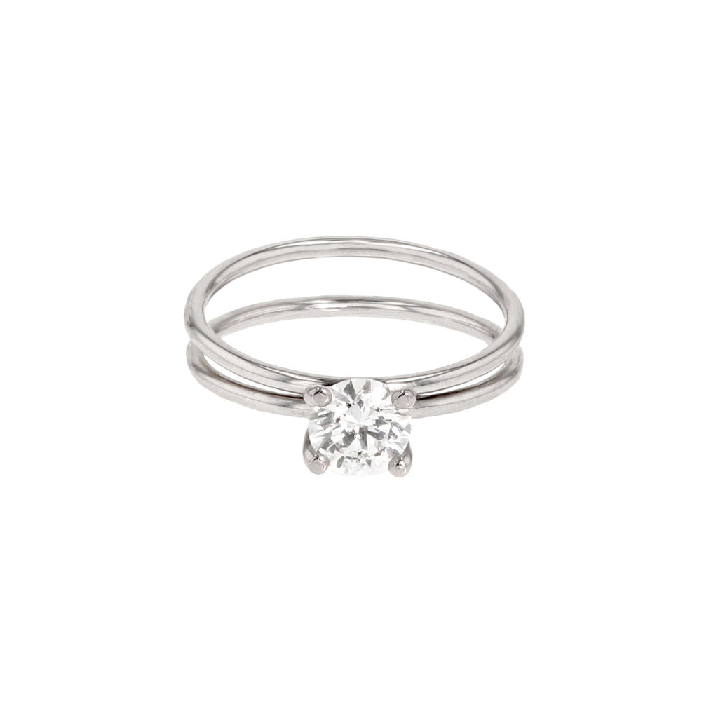 Miss Tea 14K White Gold Ring w. Diamonds
