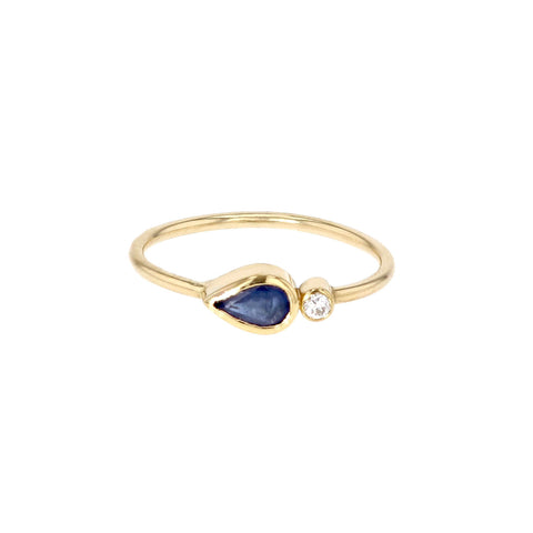 14k store gold and blue sapphire ring