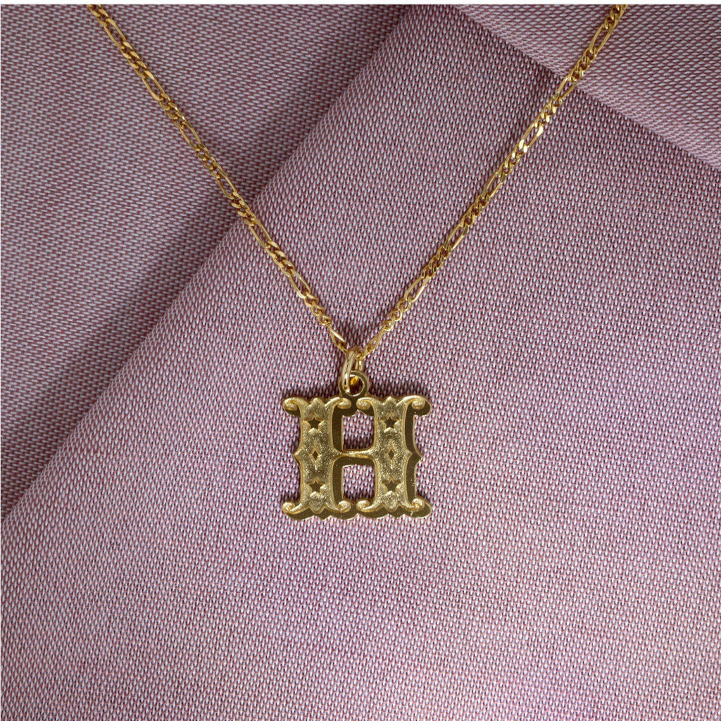 Circus Letter H Gold Plated Necklace