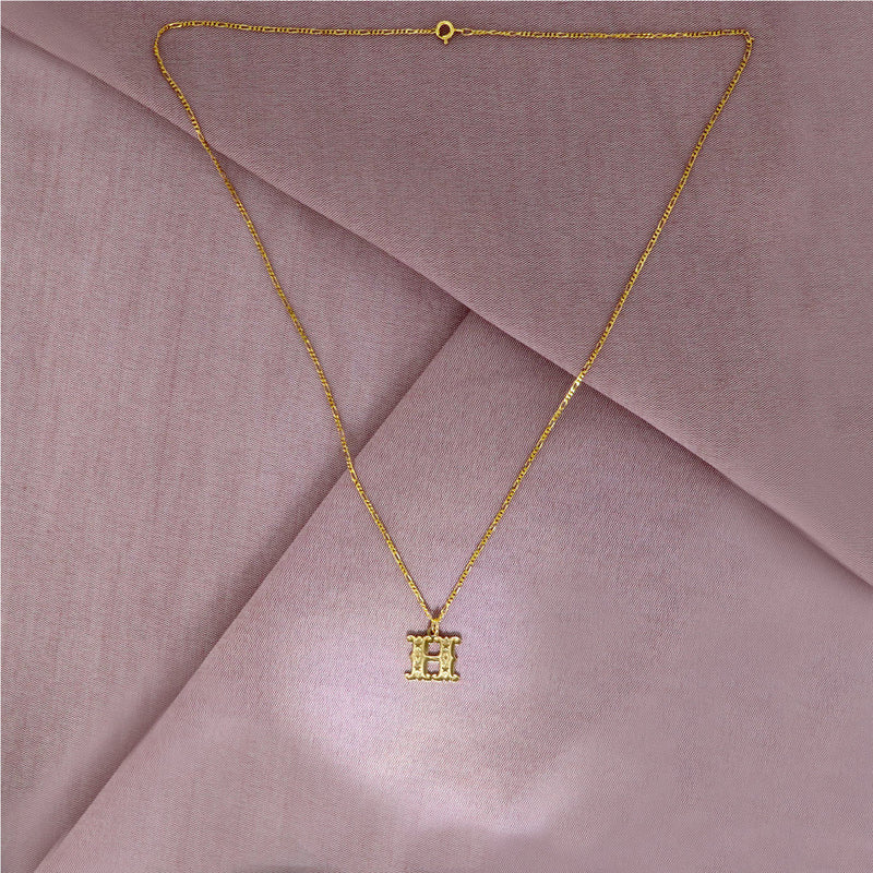 Circus Letter H Gold Plated Necklace