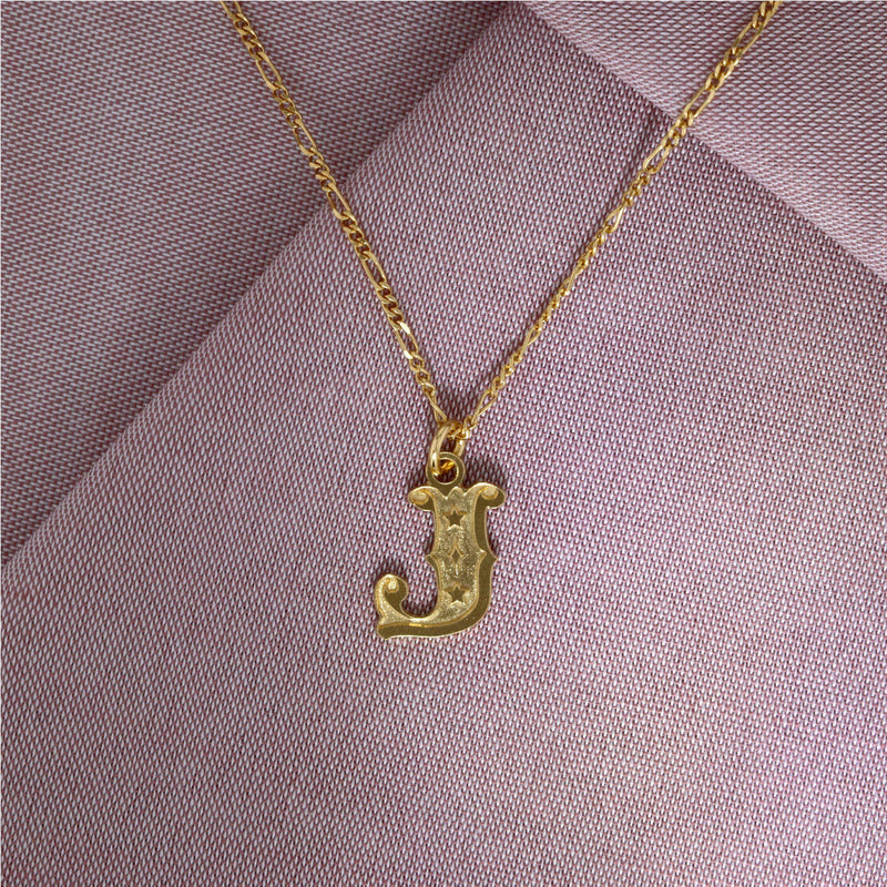 Circus Letter J Gold Plated Necklace