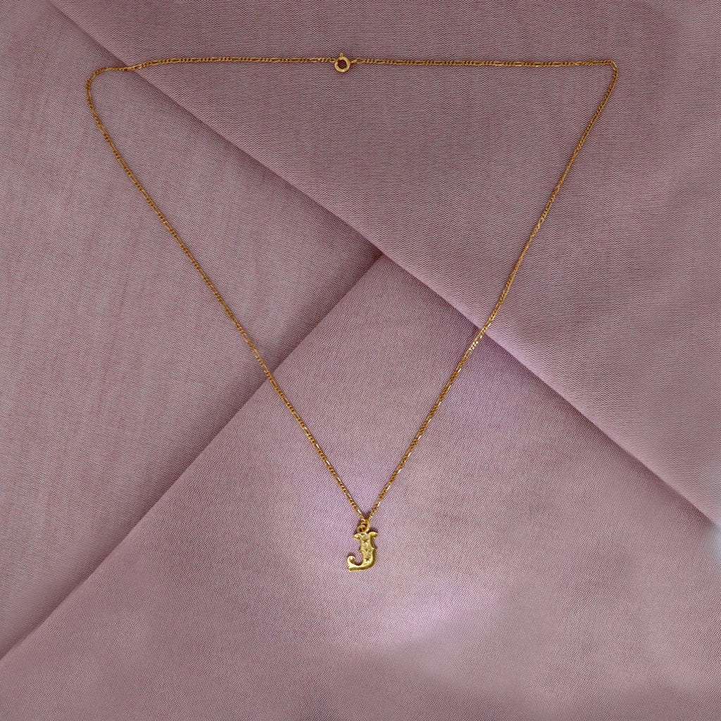 Circus Letter J Gold Plated Necklace