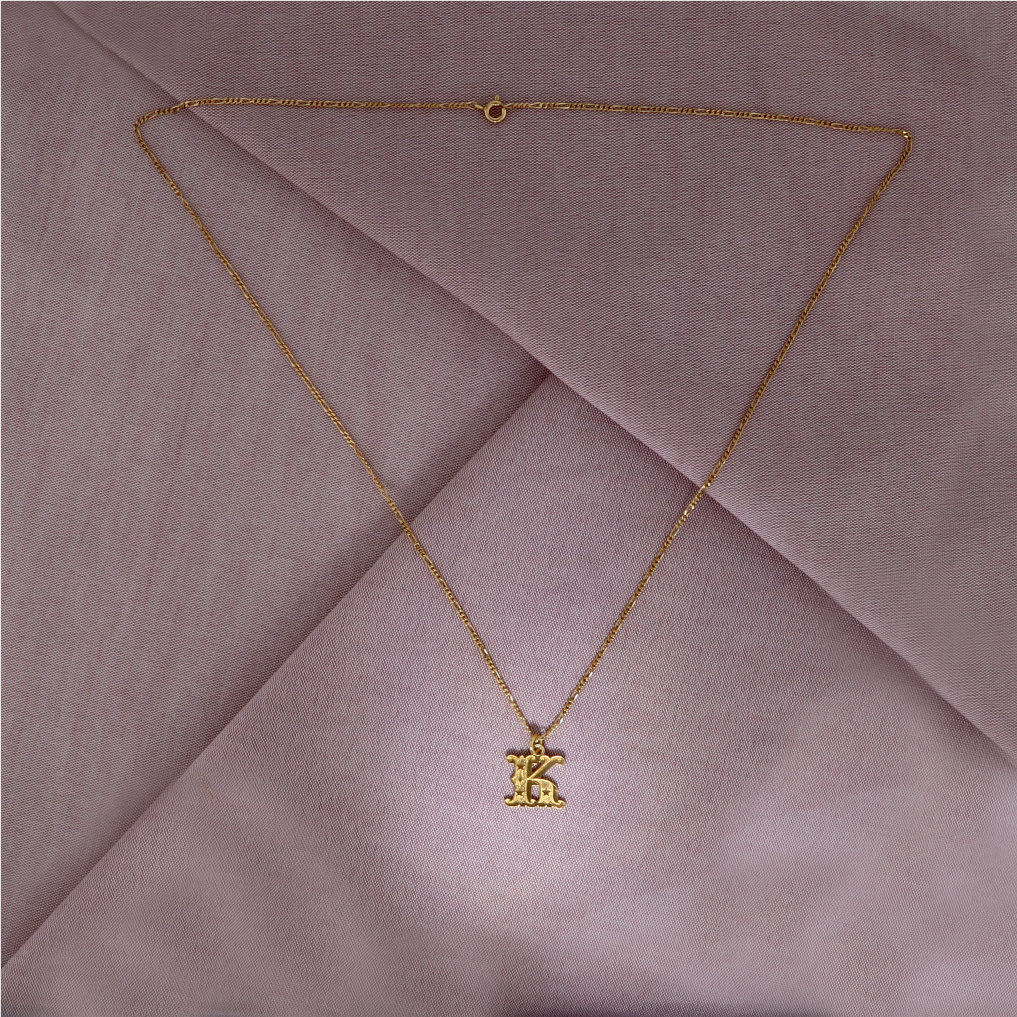 Circus Letter K Gold Plated Necklace