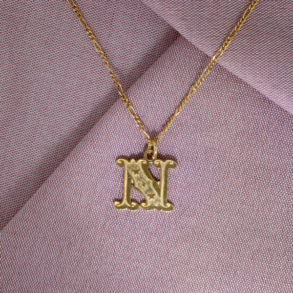 Circus Letter N Gold Plated Necklace