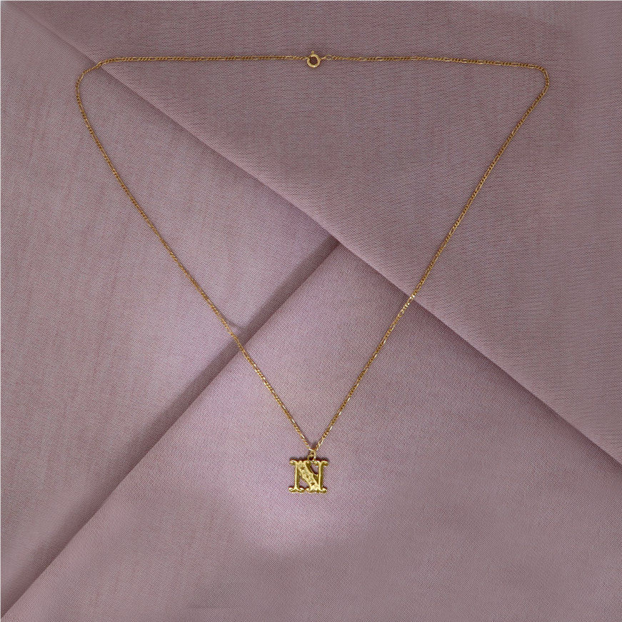 Circus Letter N Gold Plated Necklace