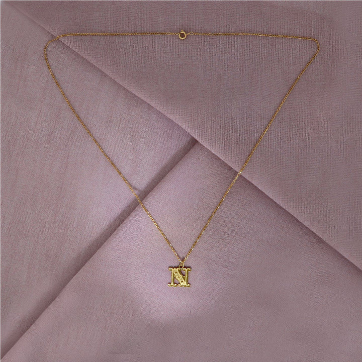 Circus Letter N Gold Plated Necklace