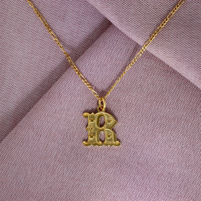 Circus Letter R Gold Plated Necklace