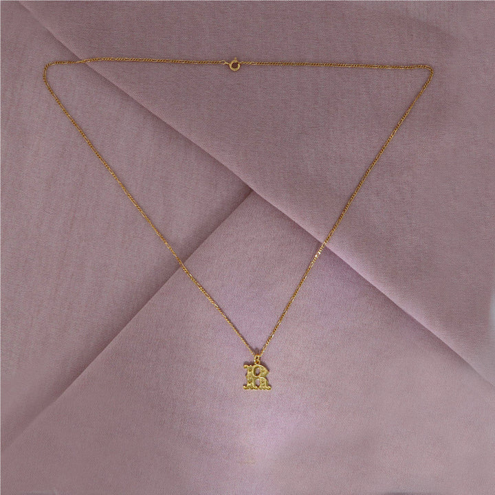 Circus Letter R Gold Plated Necklace
