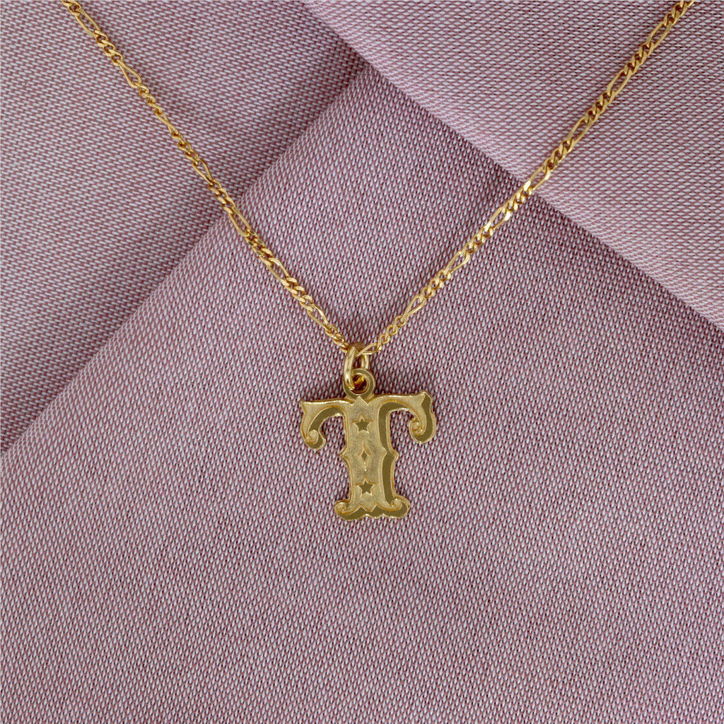 Circus Letter T Gold Plated Necklace