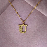 Circus Letter U Gold Plated Necklace