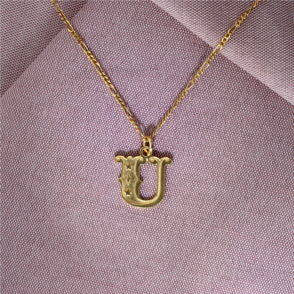 Circus Letter U Gold Plated Necklace
