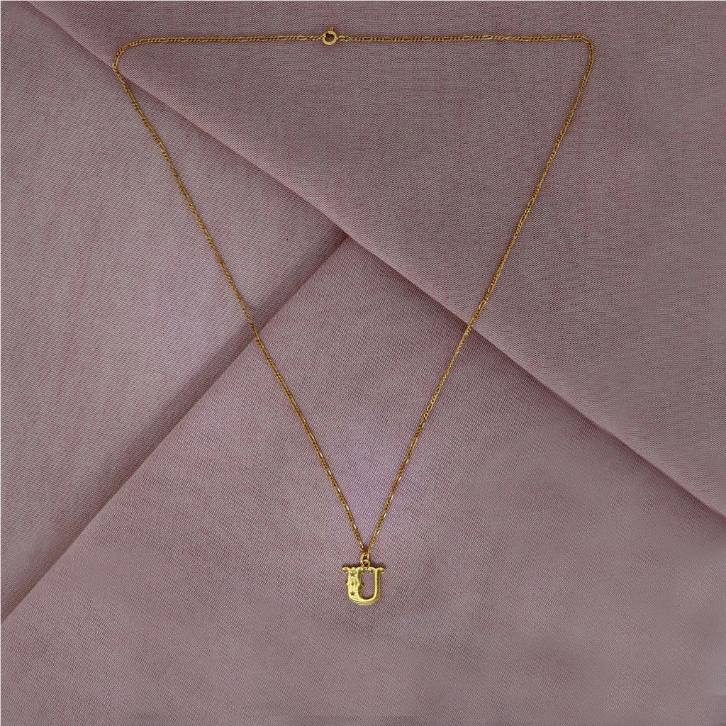 Circus Bogstav U Forgyldt Halskæde