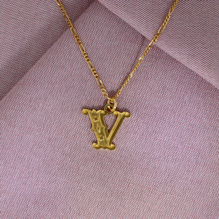 Circus Letter V Gold Plated Necklace
