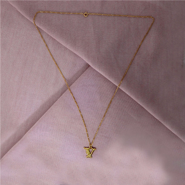 Circus Letter V Gold Plated Necklace