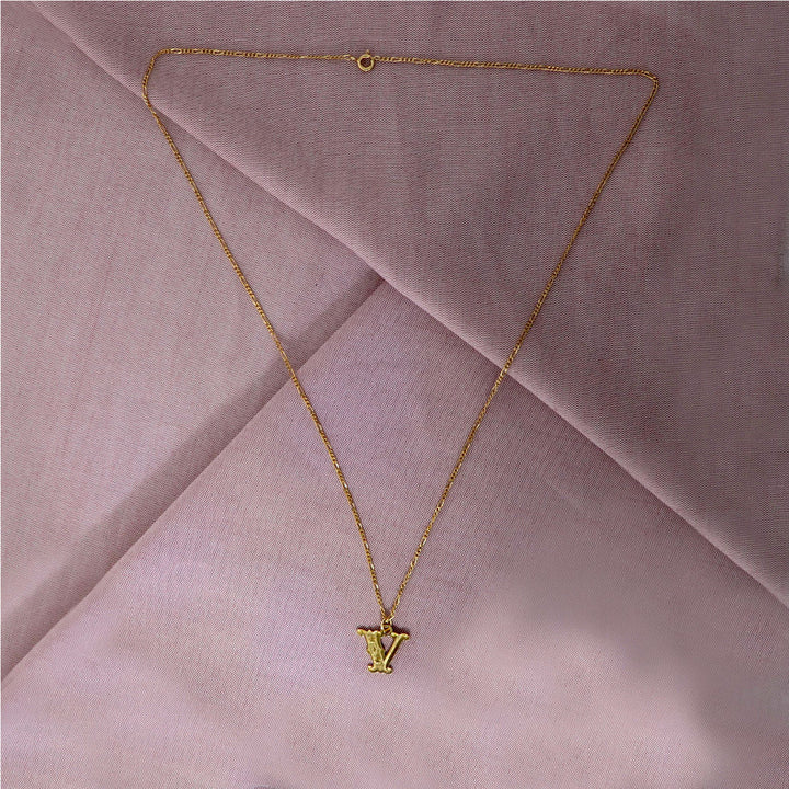 Circus Letter V Gold Plated Necklace