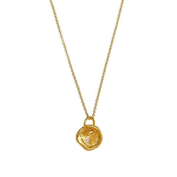 Kiki Gold Plated Necklace w. Sapphire