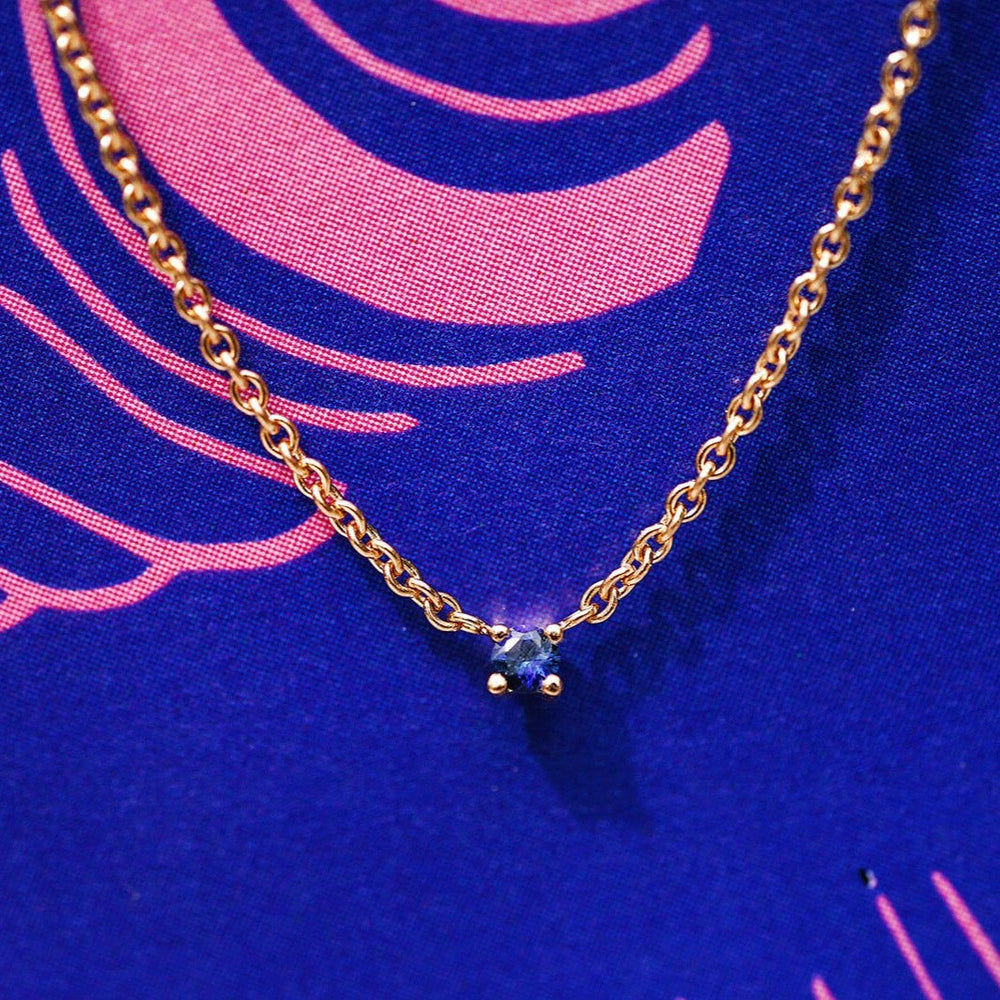 Essential Joy 18K Rosaguld Halskæde m. Safir