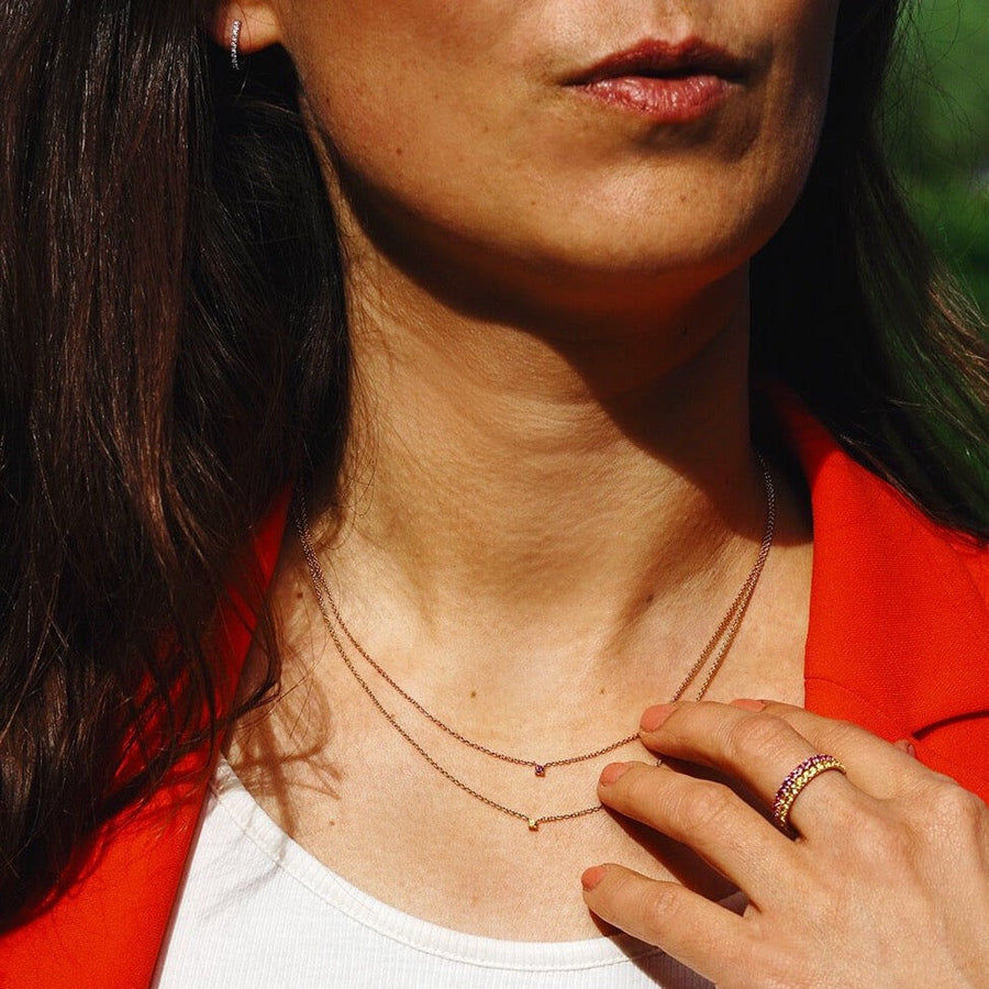 Essential Joy 18K Rosaguld Halskæde m. Safir