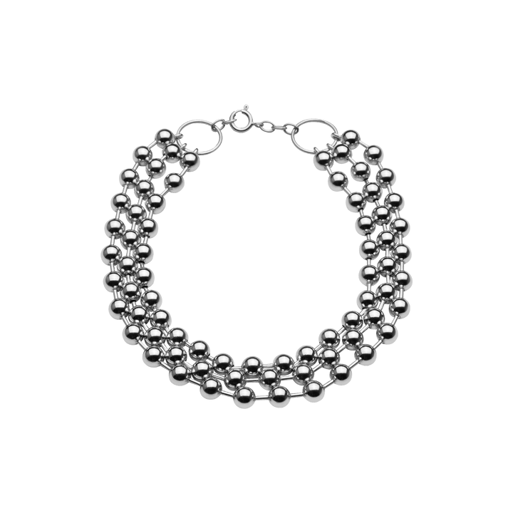 Champagne Triple Choker Sølv