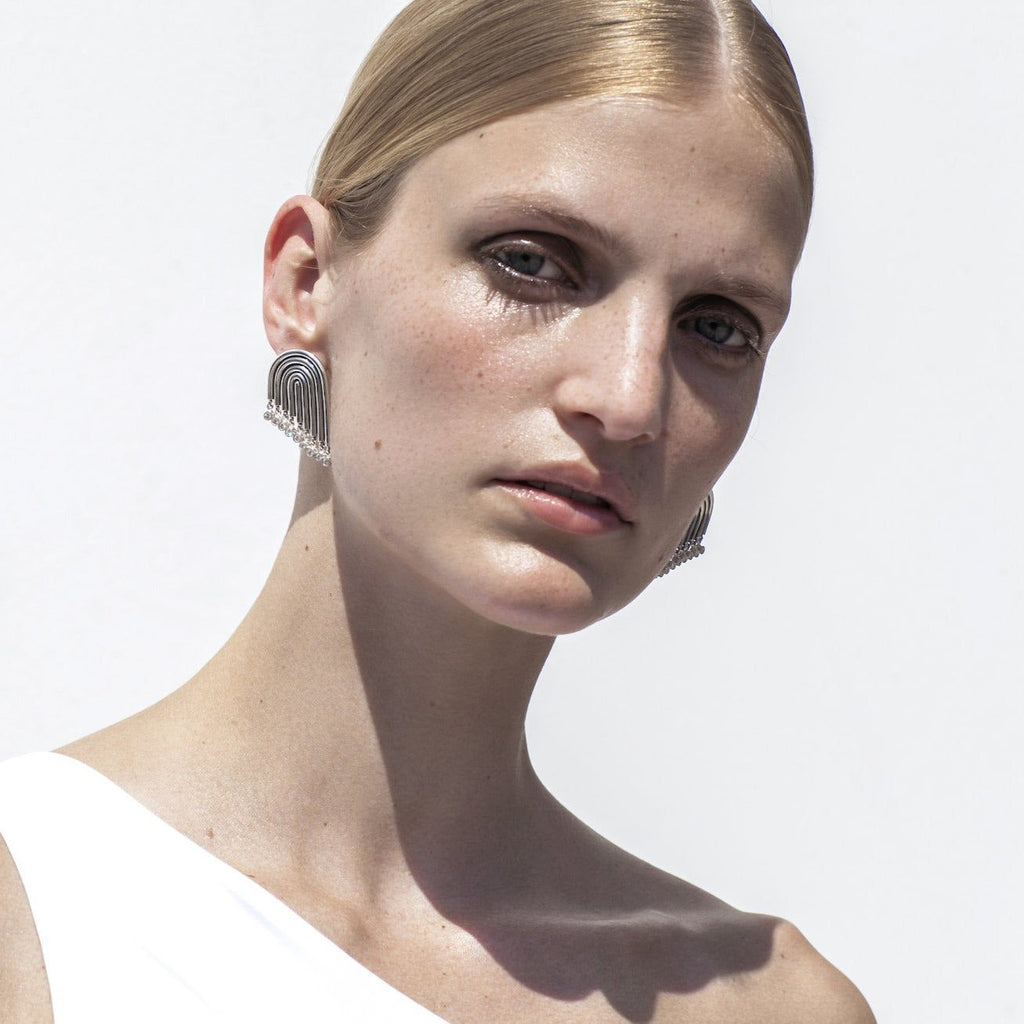 Supersonic Diamond Earrings Silver