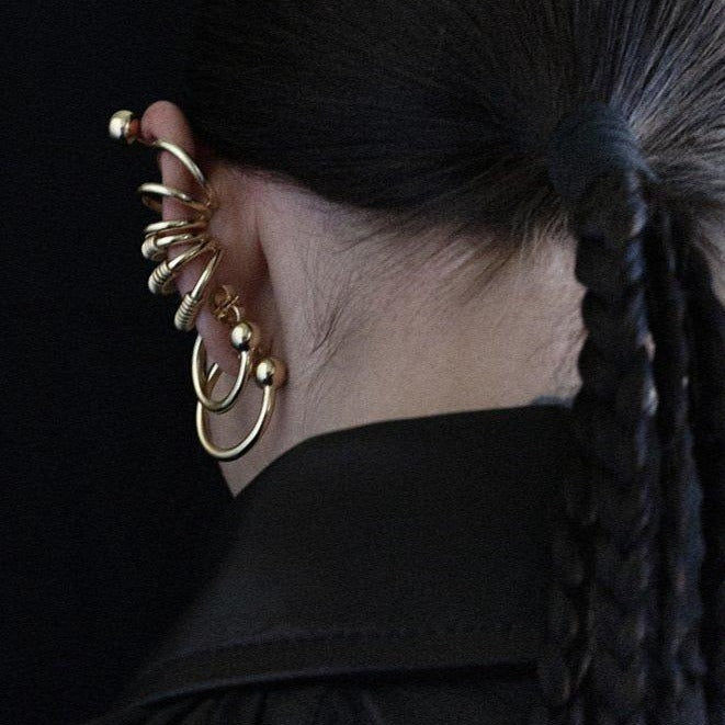 Petite Ball Hoop Earrings Gold Plated