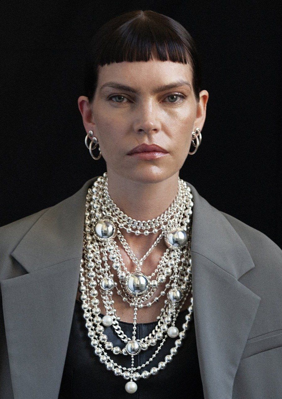 Ball Hoop Earrings Silver