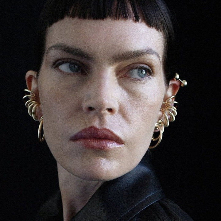 Ball Hoop Earrings Gold Plated