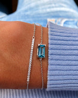 Nord London Blue 18K Whitegold Bracelet w. Topaz & Diamond