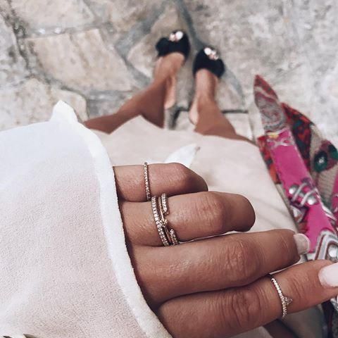 Not So Tiny 18K Gold, Whitegold or Rosegold Ring w. Diamond