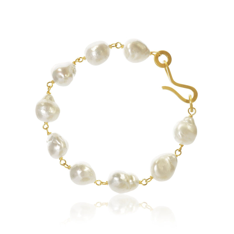 Grand Ocean Armband aus 18K vergoldet I Barock-Perlen