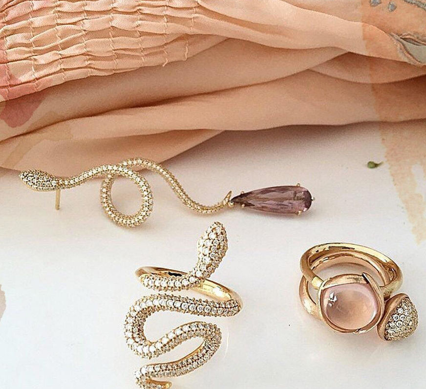 Snakes Pavé Ohrring aus 18K Gold I Diamanten