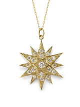 Celestial Star 14K Gold Necklace w. Diamonds