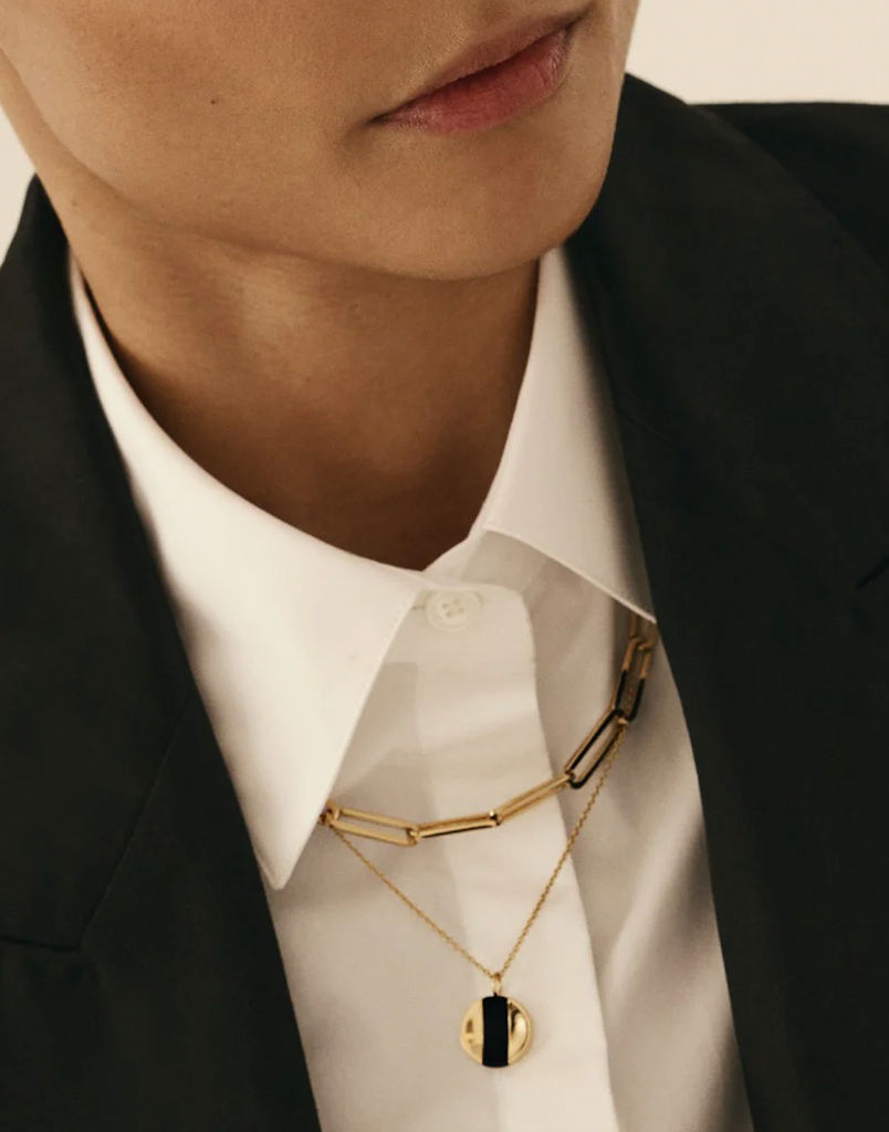 Oskar Striped Silver Pendant