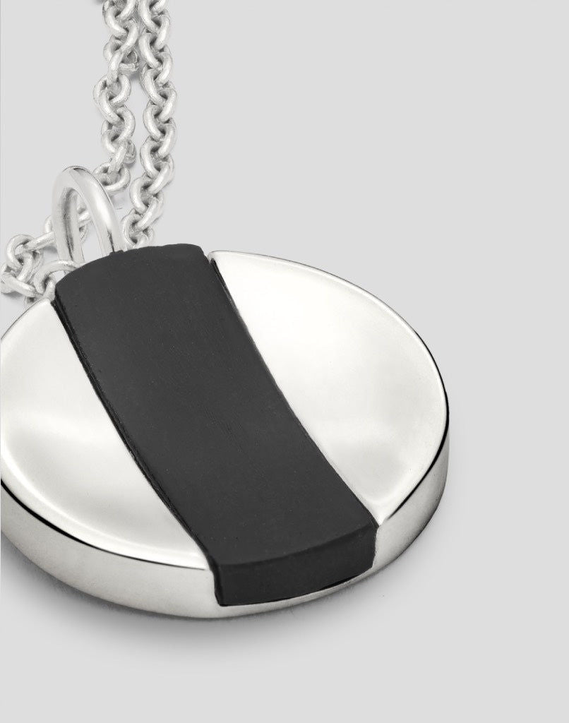 Oskar Striped Silver Pendant