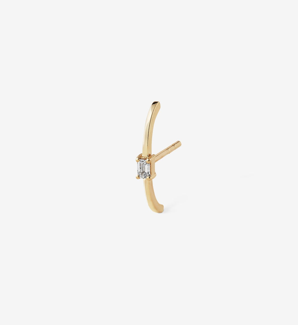 Emerald-Cut Diamond Earring 0.10 - Single