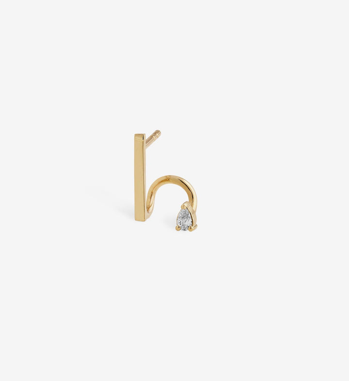 Pear Diamond Spiral Earring 0.07 - Single