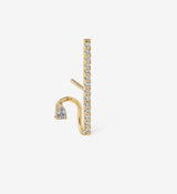 Vertical Pear Diamond Spiral Earring 0.22 - Single