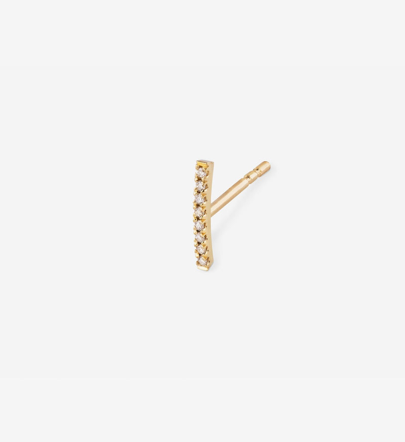 Diamond Line Earring 0.04 in 14K Gold - Single