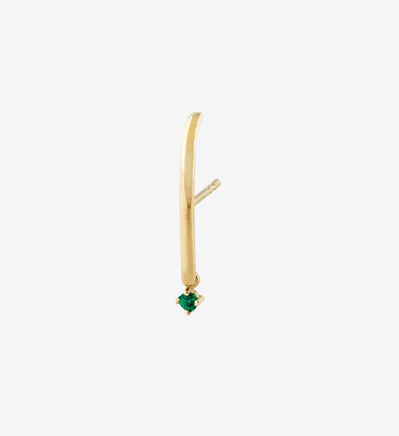 Emerald Drop Earring 0.05 in 14K Gold - Single
